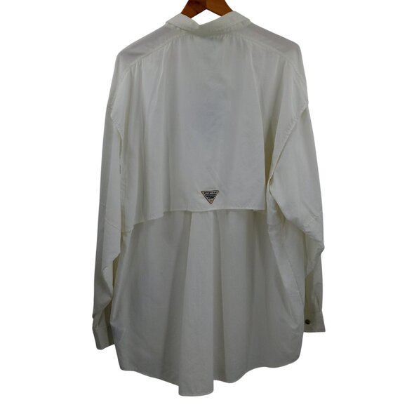 Columbia PFG White Long Sleeve Button Down Vented Fishing Shirt Size XXL Mens - Picture 7 of 10